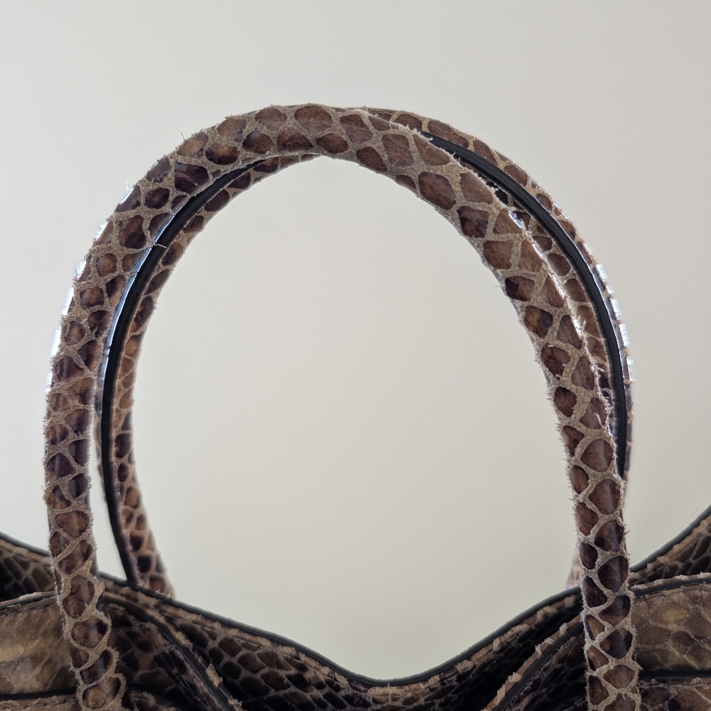 Michael Kors Hamilton Snake Print Satchel Bag - Picture 15 of 16